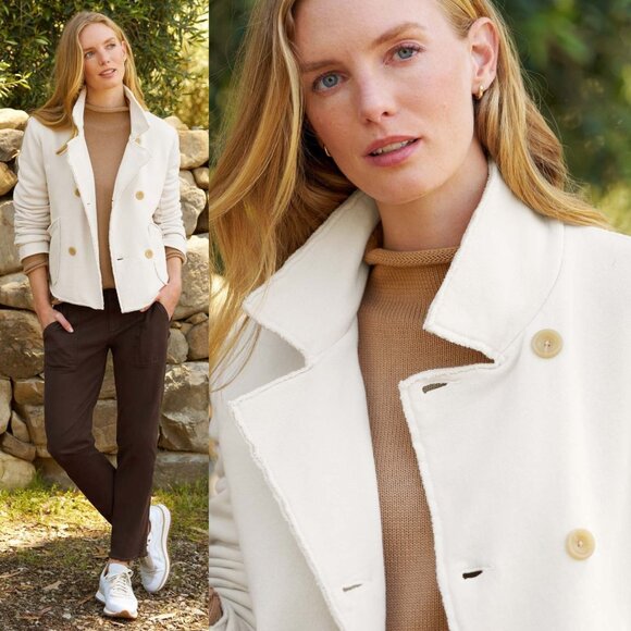 Frank & Eileen Mini Belfast Vintage White Cropped Sweatshirt Peacoat Size M - Picture 9 of 9